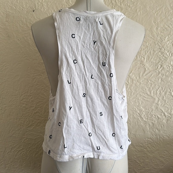 Soulcycle White Scattered Letters Logo Tank Top Small - Picture 4 of 8